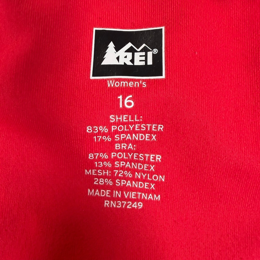 REI Womens Red/Orange Ruched Racerback Athletic Tank Top Size 16 Hiking Active - Picture 6 of 11